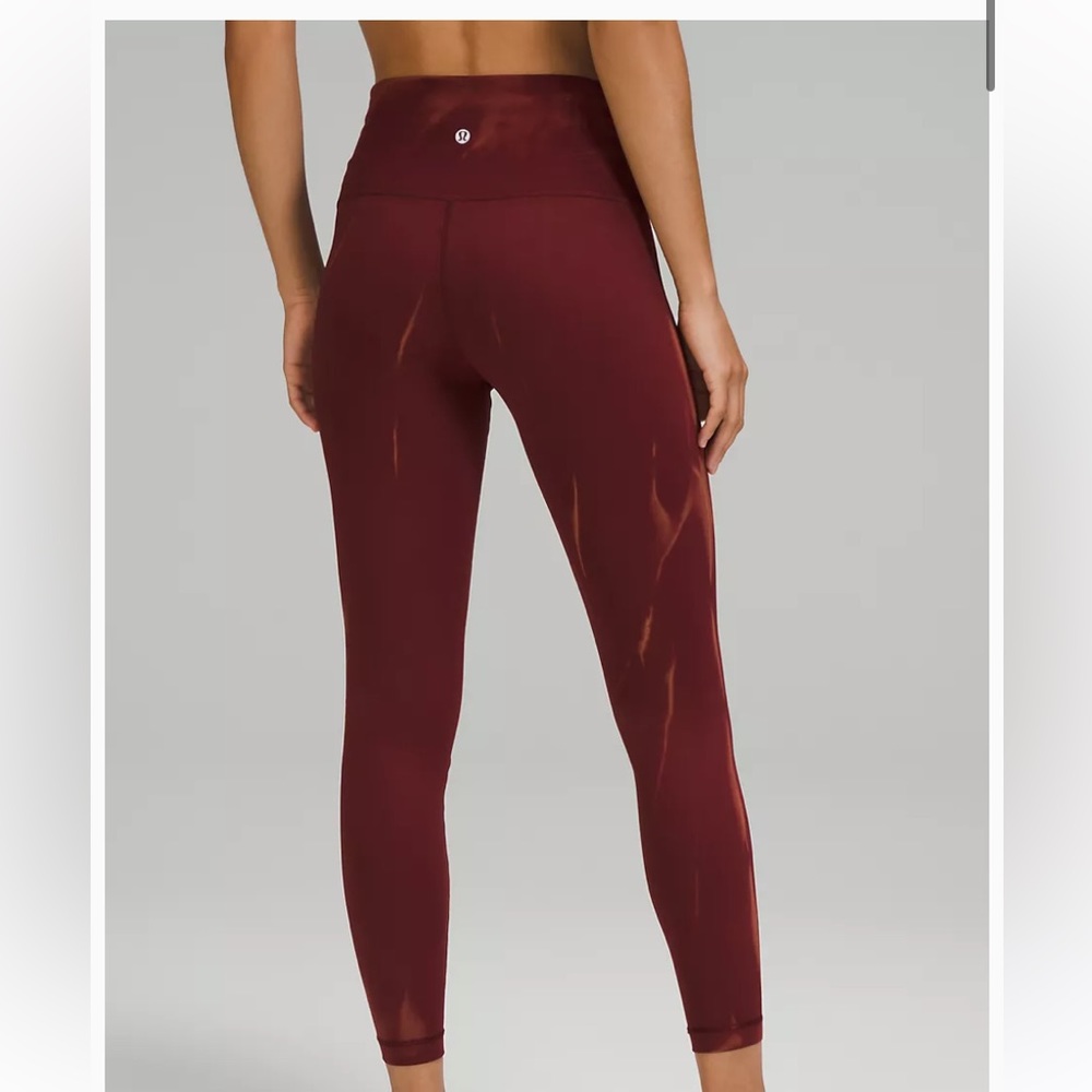 Lululemon Wunder Train HR Crop 23” Fade Color-Red Merlot w/Dye Size-12 NWT - Picture 4 of 12